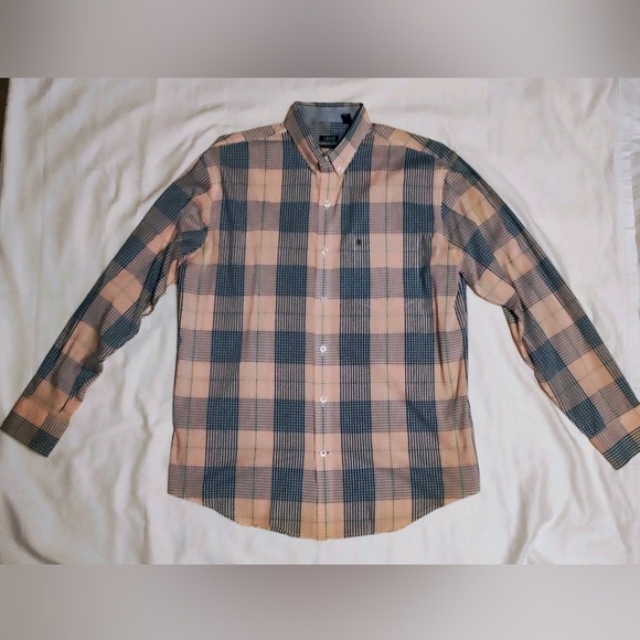 Izod Other - IZOD Non-Iron Stretch Men's Size M Blue, Green and Pink Plaid Button Up LS Shirt